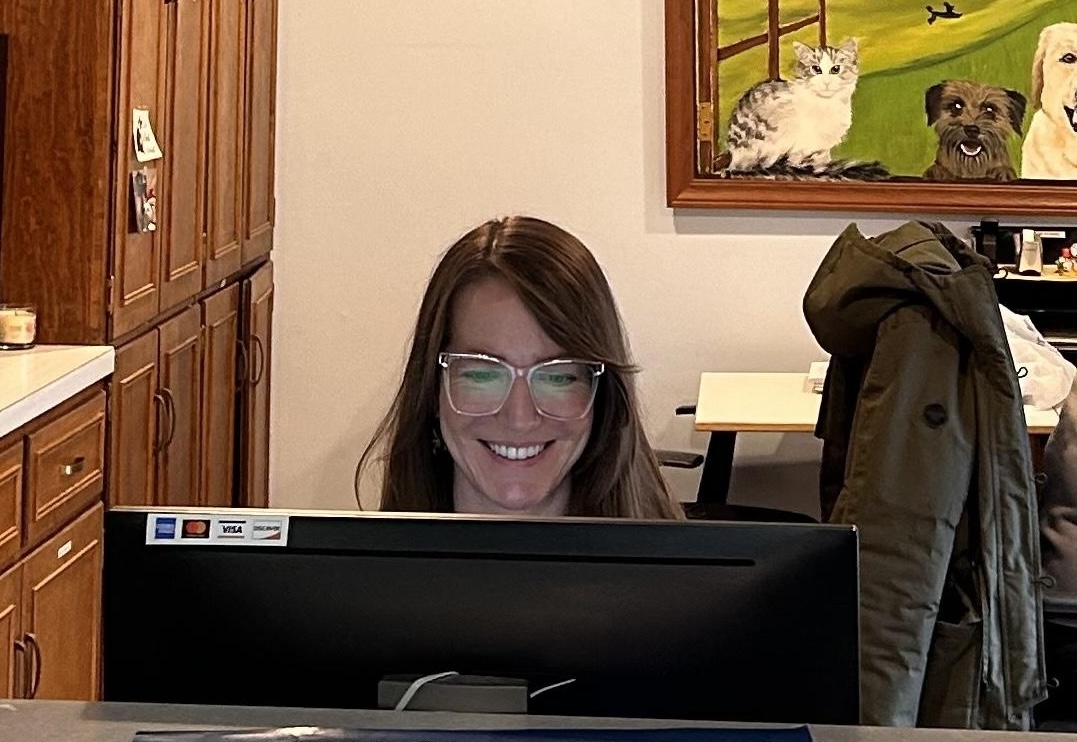 clinic's reception desk